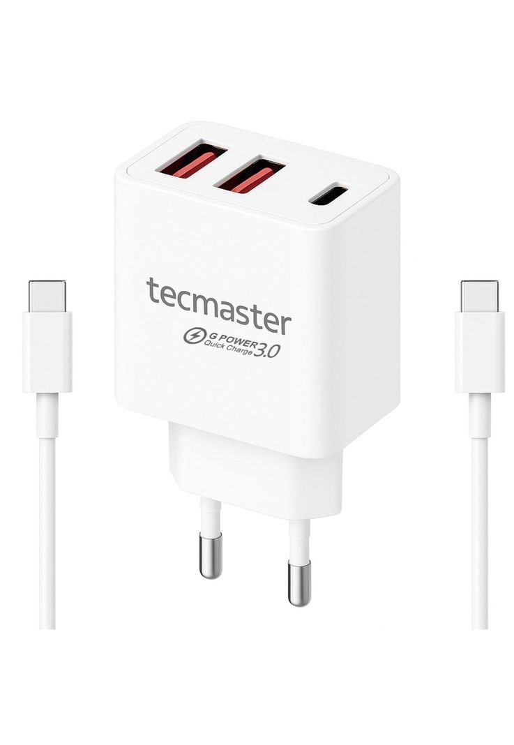 Cargador USB-C de Carga Rapida 30W con GAN + Power Delivery Blanco