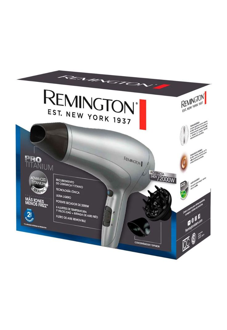 Secador De Pelo Remington Titanium D3019 2000W + Ionizador-4