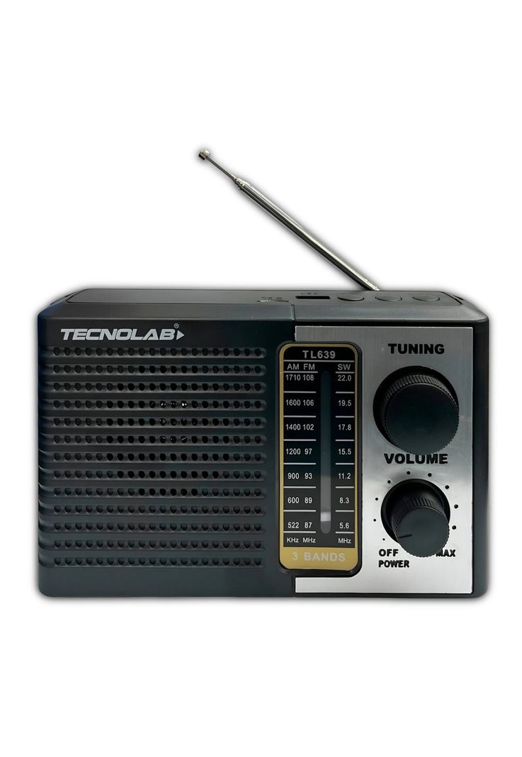 Radio Portátil AM/ FM/ SW Recargable +Pilas + Luz LED 5W RMS-0