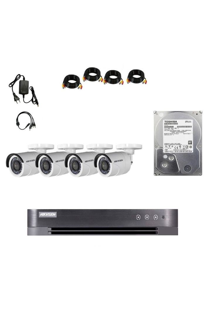 KIT DVR 4 Camaras de Seguridad HD Hikvision 1TB Full Pack-3
