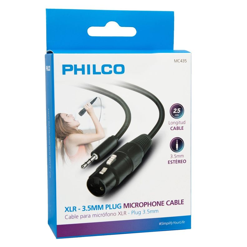 Cable de Audio para Micrófono Canon XLR a 3.5mm 2.5m MC435-8