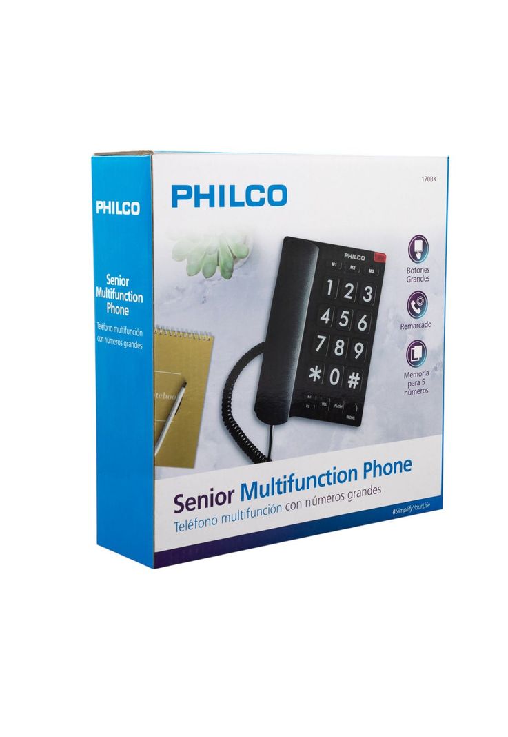 Telefono de Red Fija Adulto Mayor con Números Grandes 170BK-6