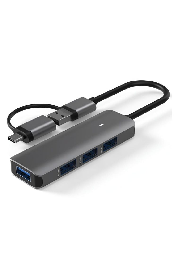 Hub USB 3.0 + Adaptador Type-C 5 Gbps Tecmaster TM-100543-0