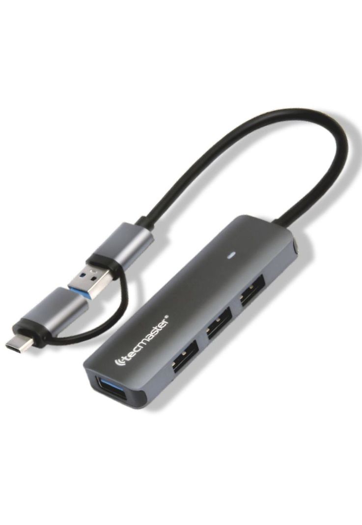 Hub USB 3.0 + Adaptador Type-C 5 Gbps Tecmaster TM-100543-5