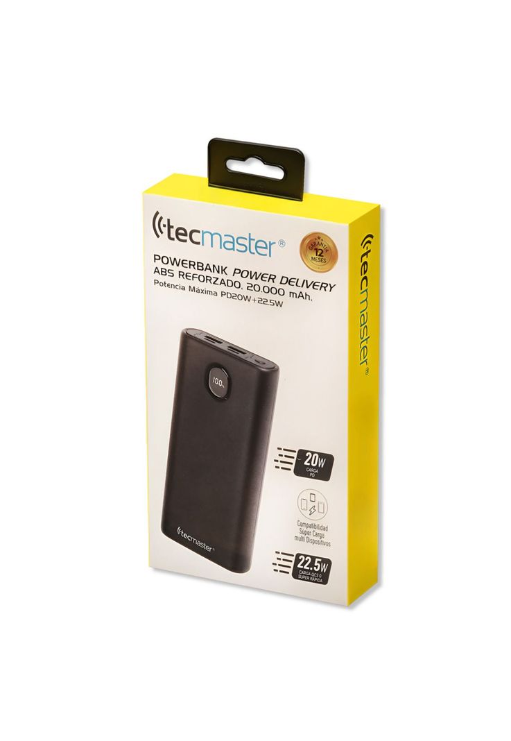 Power Bank Tecmaster de Super Carga Rápida 20.000 mAh /22.5W-5