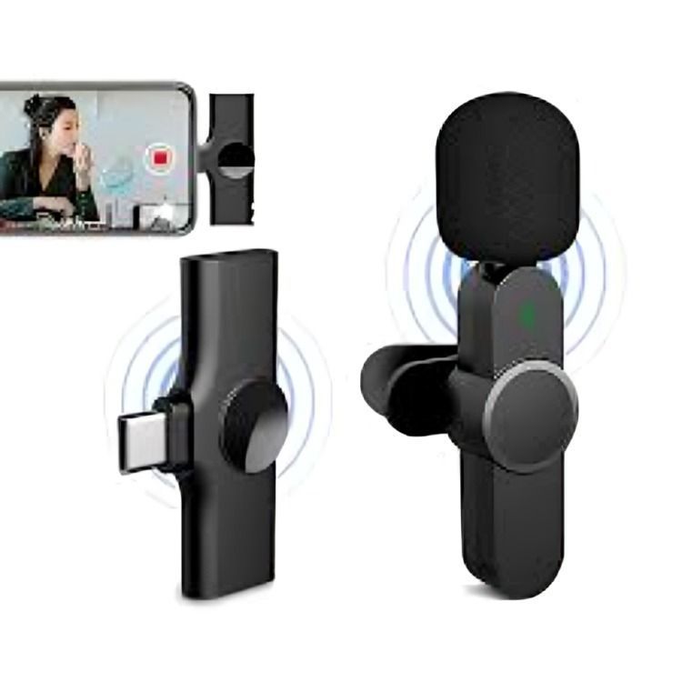 Micrófono Lavalier Solapa Inalámbrico Tipo - C Para Celular-1