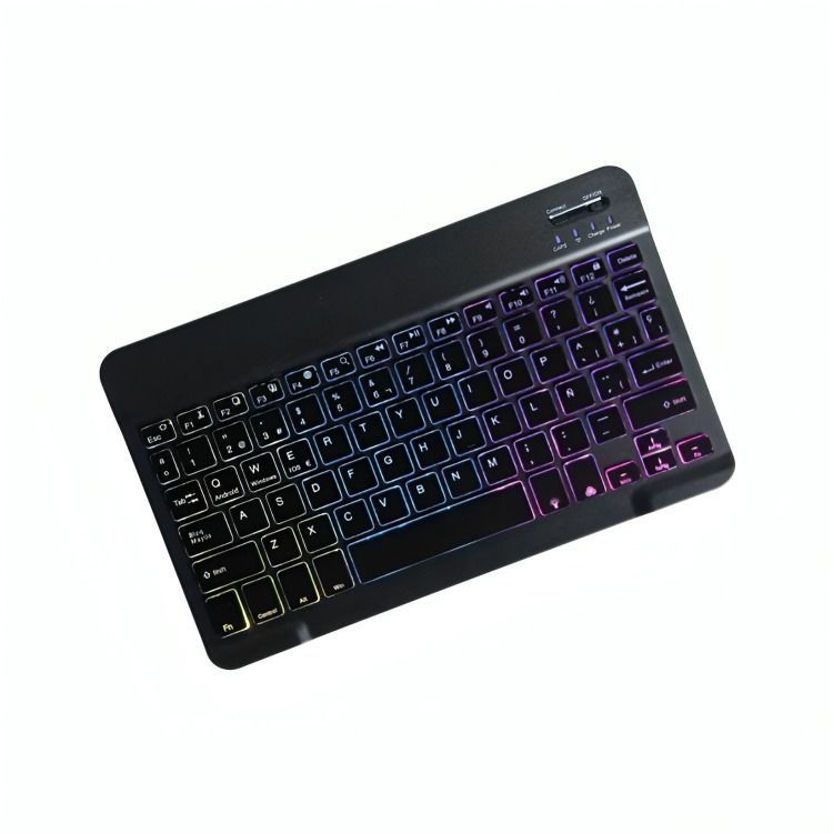 Teclados Bluetooth Español Negro con Luz-0