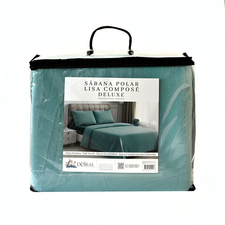 "Sabanas de Polar Compose King 2.5 Plazas / Bicolor Turquesa  Doral   "