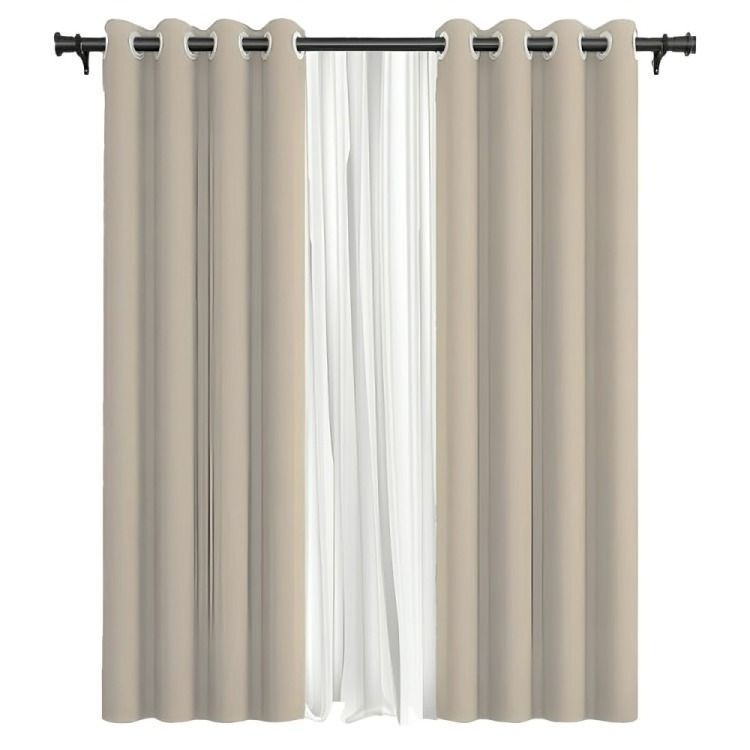 Cortina de Tela Velo Vincenzi 140x220 Beige-0