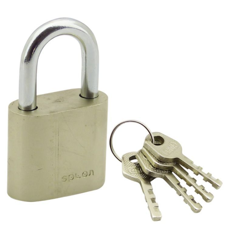 set x 2 CANDADO 30 MM SPLON GRIS TOP SECURITY CON 4 LLAVES EN BLISTER DOBLE -0