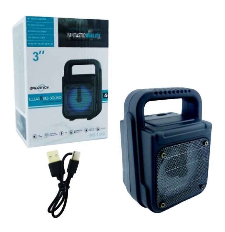 PARLANTE RECARGABLE MOD.GTS-1362 BLUETOOTH 3" PORTABLE CON LUZ -2
