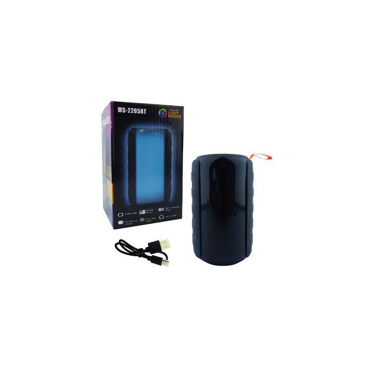 PARLANTE RECARGABLE BLUETOOTH MOD.MS-2205 14CM CON LUZ USB-TF-AUX-2