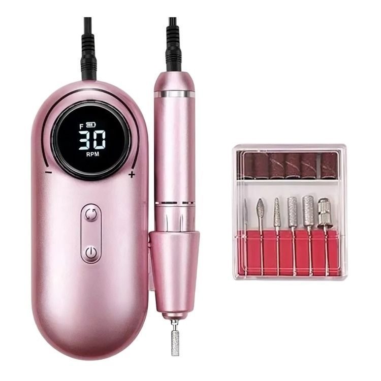 Torno De Uñas Inalámbrico Pantalla Lcd 30000 Rpm Manicura-0