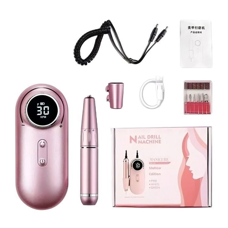 Torno De Uñas Inalámbrico Pantalla Lcd 30000 Rpm Manicura-1
