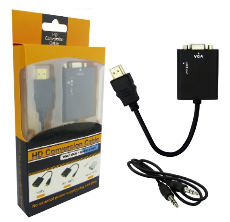 CONVERTIDOR DE HDMI A VGA CON AUDIO INCLUYE EL CABLE 1X1 -2