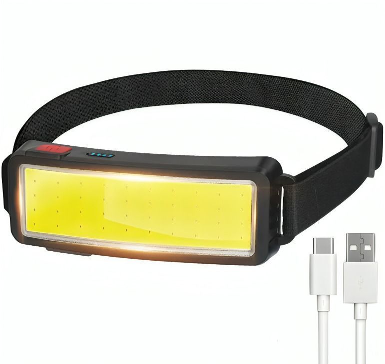 Linterna Frontal Led Cob Recargable Usb, Superbrillante-0