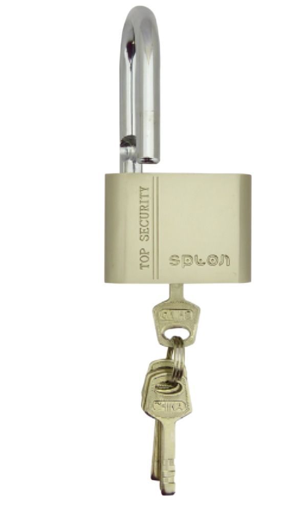 CANDADO 60 MM SPLON TOP SECURITY PADLOCK CON 4 LLAVES PLOMO EN BLISTER DOBLE-1