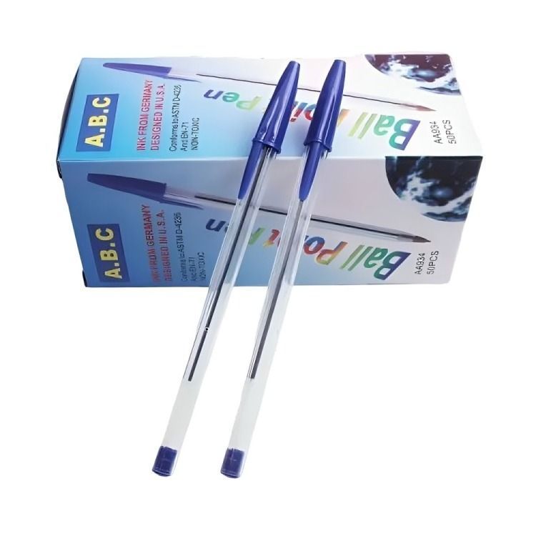 Caja 50 Lápiz Pasta Bolígrafos Punta Redonda-1