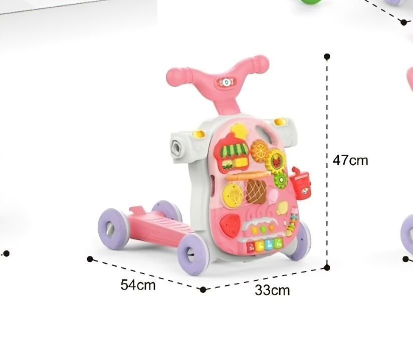Andador de BEBE 4 en 1 Rosado-2