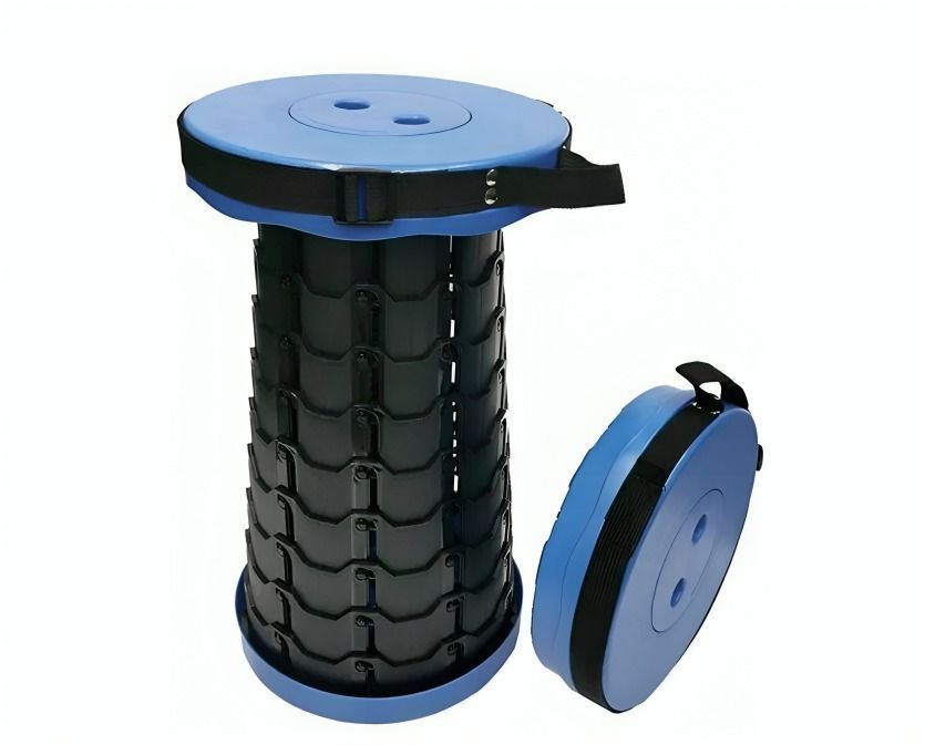 Taburete plegable Silla retractil AZUL-1