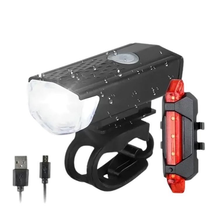 Set Luces Bicicleta Delantera Y Trasera Recargable Por Usb-0