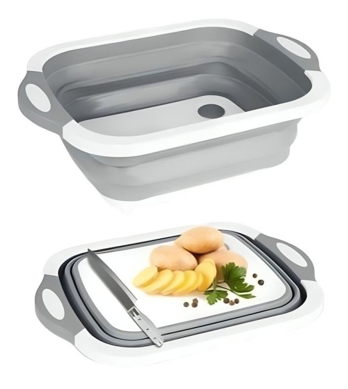 Tabla de cortar 3 en 1 de silicona plegable drenaje cocina-1