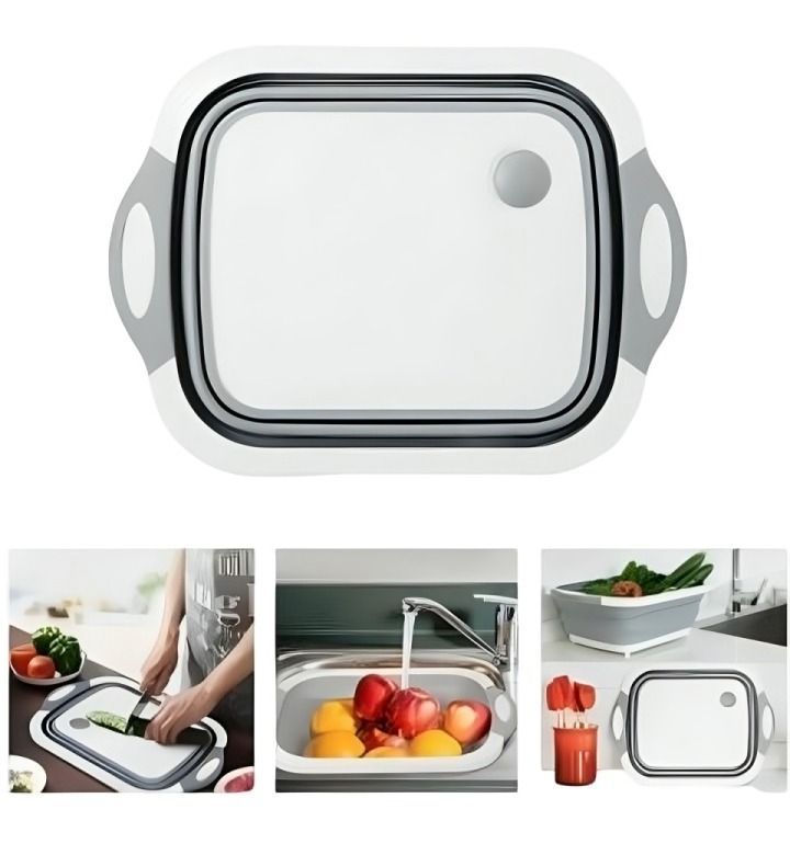 Tabla de cortar 3 en 1 de silicona plegable drenaje cocina-2