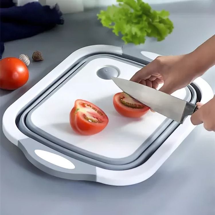 Tabla de cortar 3 en 1 de silicona plegable drenaje cocina-3