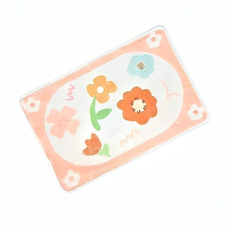 Alfombra Baño Rectangular Flor-0