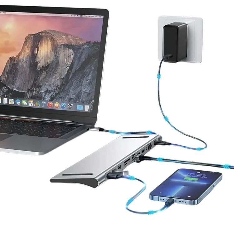 Adaptador Hub 11 En 1 Usb Tipo C Usb-c Hdmi Vga Usb Lan Sd-1