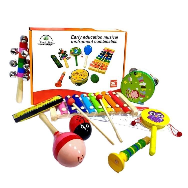 Set 8 Instrumento Musicales Montessori Madera Para Niños-5