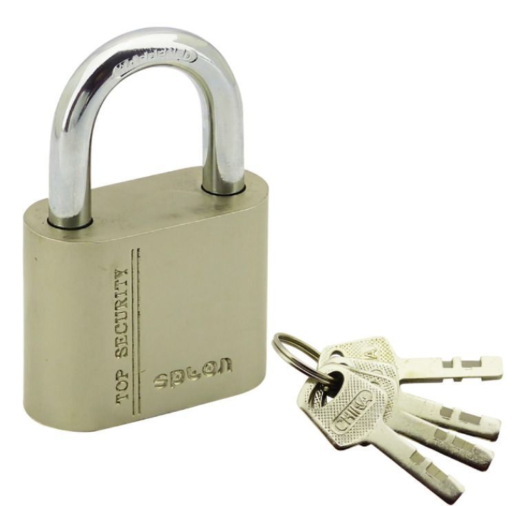 CANDADO 40 MM SPLON GRIS TOP SECURITY CON 4 LLAVES EN BLISTER DOBLE -0