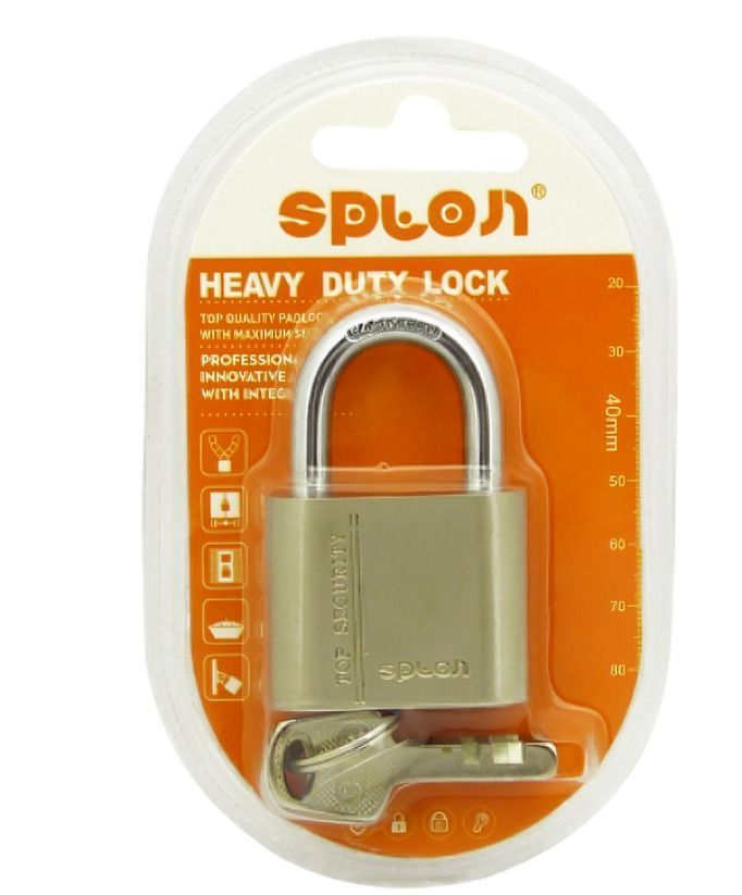 CANDADO 40 MM SPLON GRIS TOP SECURITY CON 4 LLAVES EN BLISTER DOBLE -2