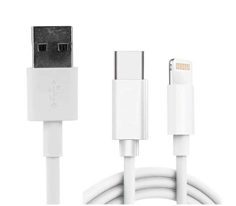 CABLE USB 2 EN 1 USB A TYPE -C LIGHTNING 5A FAST CHARGE 1M-0