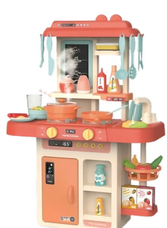 Cocina 100 cm Azul con 65 piesas-0