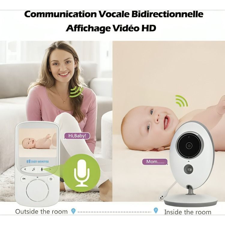 Cámara Bebe Monitor Pantalla Bebe Nocturno Vb605-2