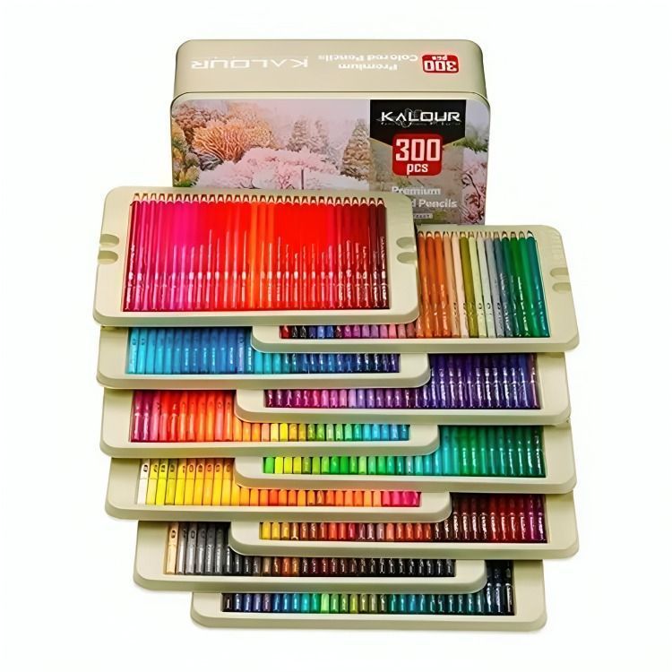Set 300 Lapices Colore Arte Profesional Dibujo Caja Metálica-0