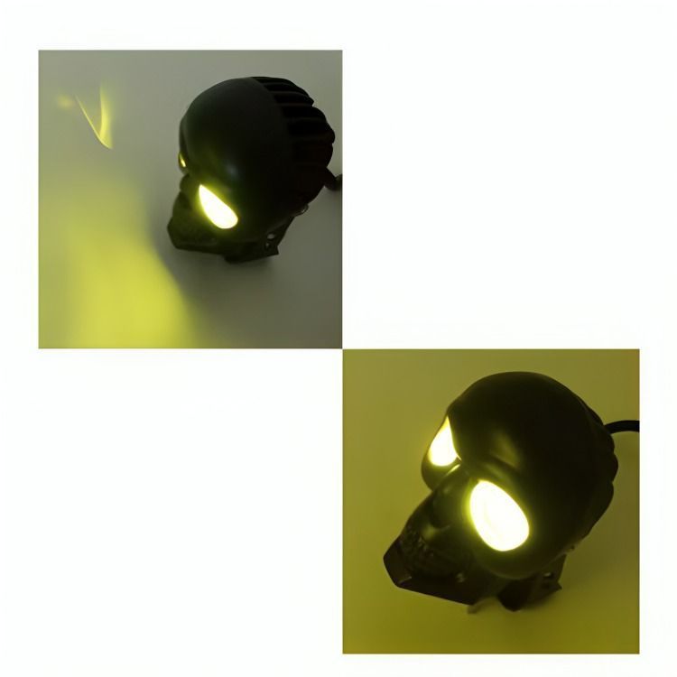 NEBLINERO LED PARA MOTO CALAVERA DUO COLOR AMBAR-BLANCO-1