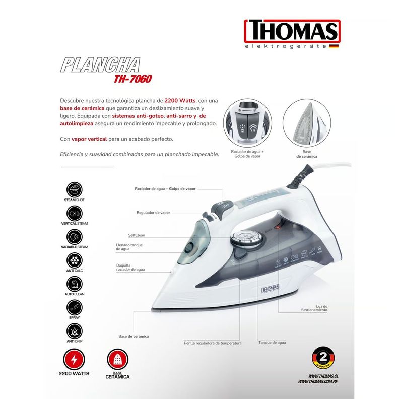 PLANCHA THOMAS TH-7060-4