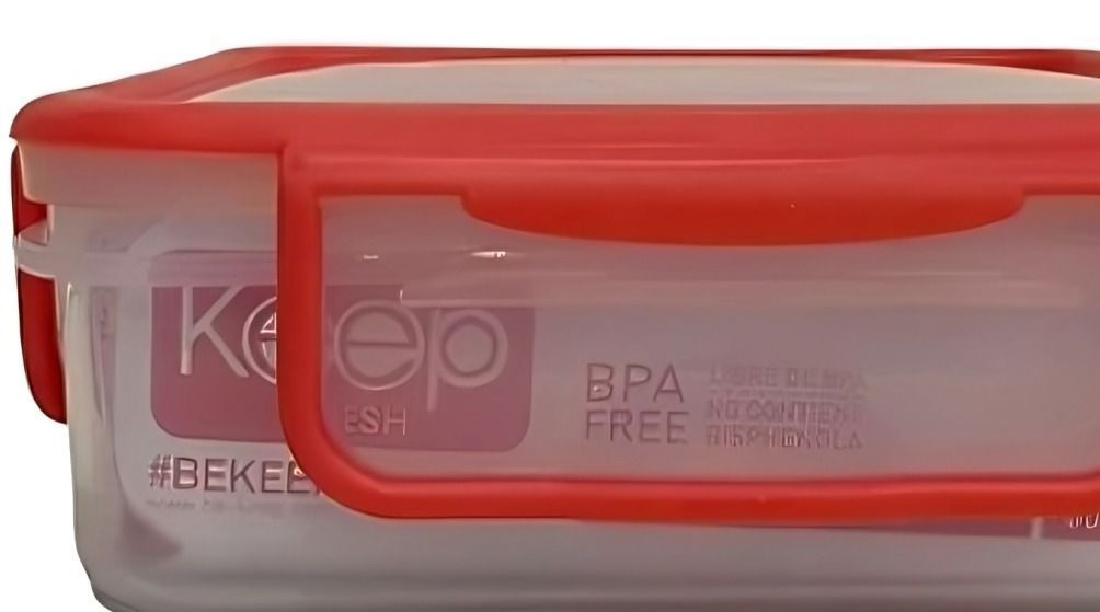 HERMETICO PP 600ML CUADRADO ROJO-1