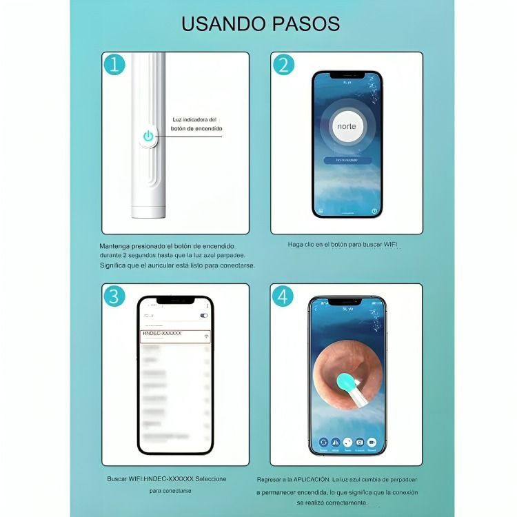 Limpiador Oídos Endoscopio Cámara Hd Inalámbrica Recargable-2