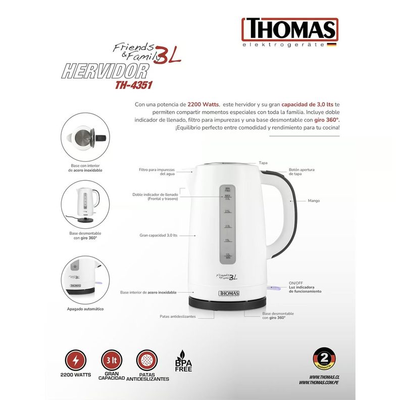 HERVIDOR THOMAS TH-4351-6
