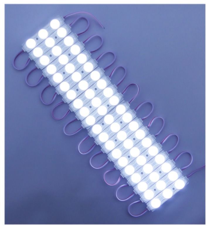 TIRA LED PLACA 3 LED 12V  CON ADHESIVO LUZ BLANCA -1