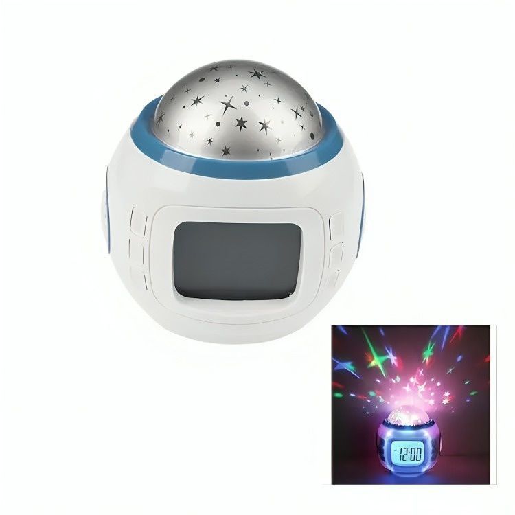 Reloj Despertador Digital Luz Led Estrellas Sonido-2