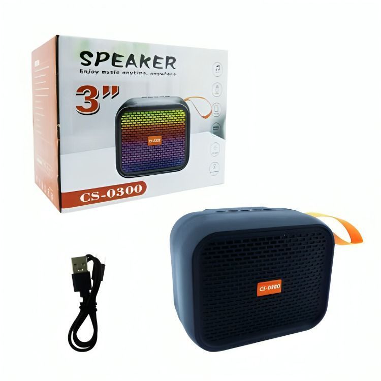 PARLANTE RECARGABLE BLUETOOTH MOD.CS-0300 CON LUZ,USB,TF UNICOLOR-2
