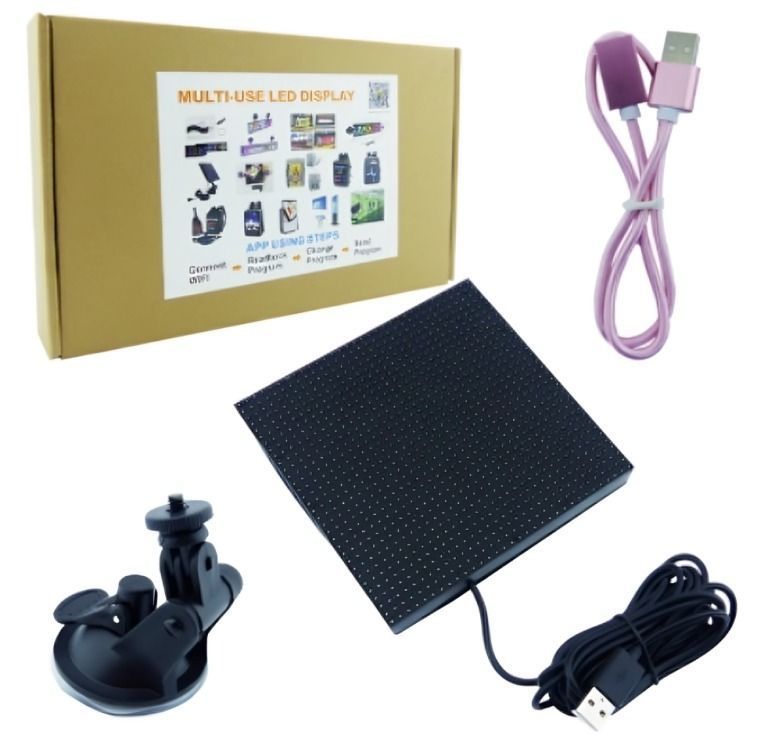 LETRERO LED MINI CUADRADO PROGRAMABLE PARA AUTO CON APP PARA SMARTPHONE -2