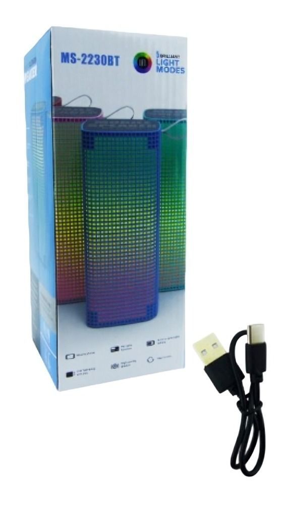 PARLANTE RECARGABLE MOD MS2230 BLUETHOOTH CON LUZ RGB AZUL-2