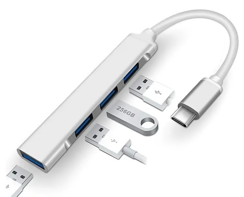 Adaptador Usb Hub Tipo C 4 X Usb 3.0 4 En 1-1