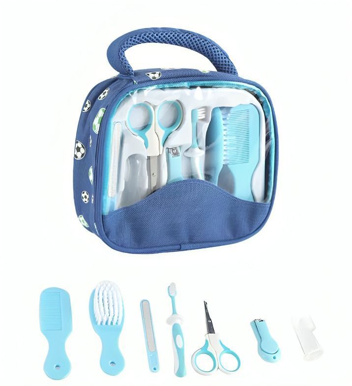 Set De Cuidados Para Bebe Manicure 7 Pcs Con Bolso De Viaje C/Azul-1