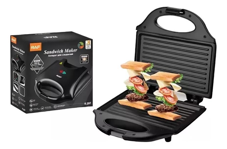 PLANCHA SANDWICHERA GRILL TOSTADOR PAN MULTIUSO RAF R207-2